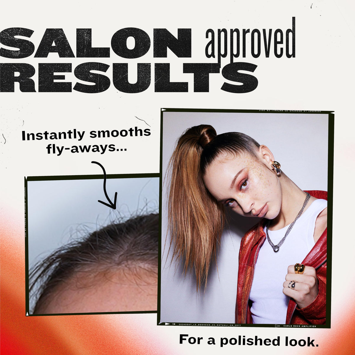 TIGI Bed Head taming flyaways on long hair for polished finish
