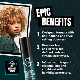 TIGI Catwalk being applied to towel-dried hair to enhance curl formation and control