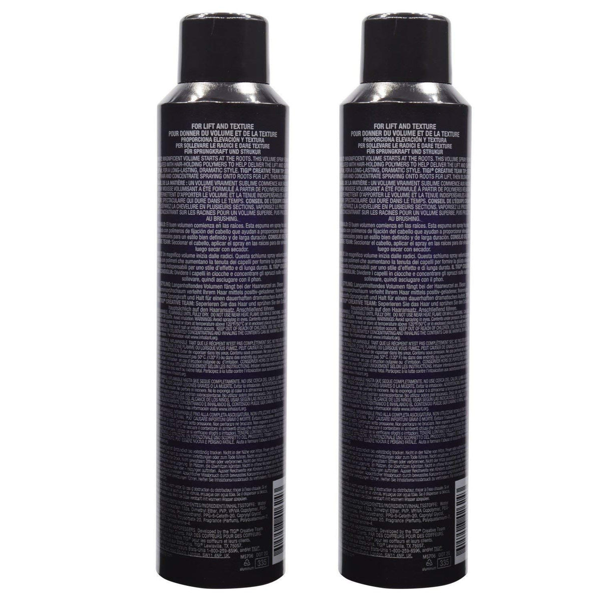 TIGI Catwalk spray being applied at roots, demonstrates easy volume and styling benefit