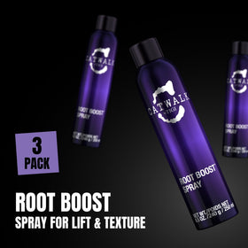 TIGI Catwalk spray foam action shot creating lift at the roots for volume