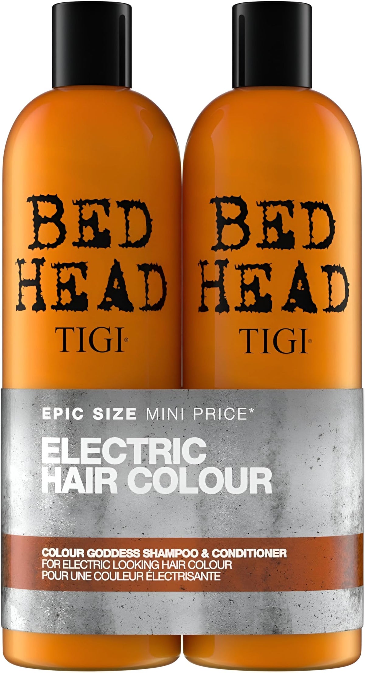 TIGI Colour Goddess front packaging showing full-size bottles and branding for color protection