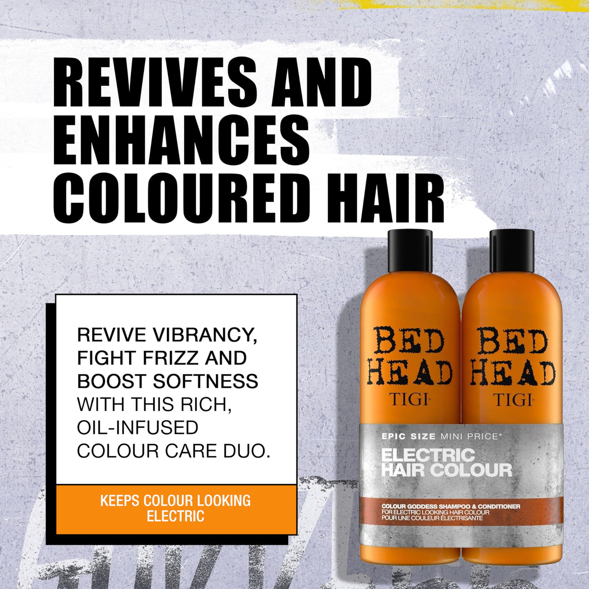 TIGI Colour Goddess shampoo pump close-up highlighting easy dispensing and salon convenience