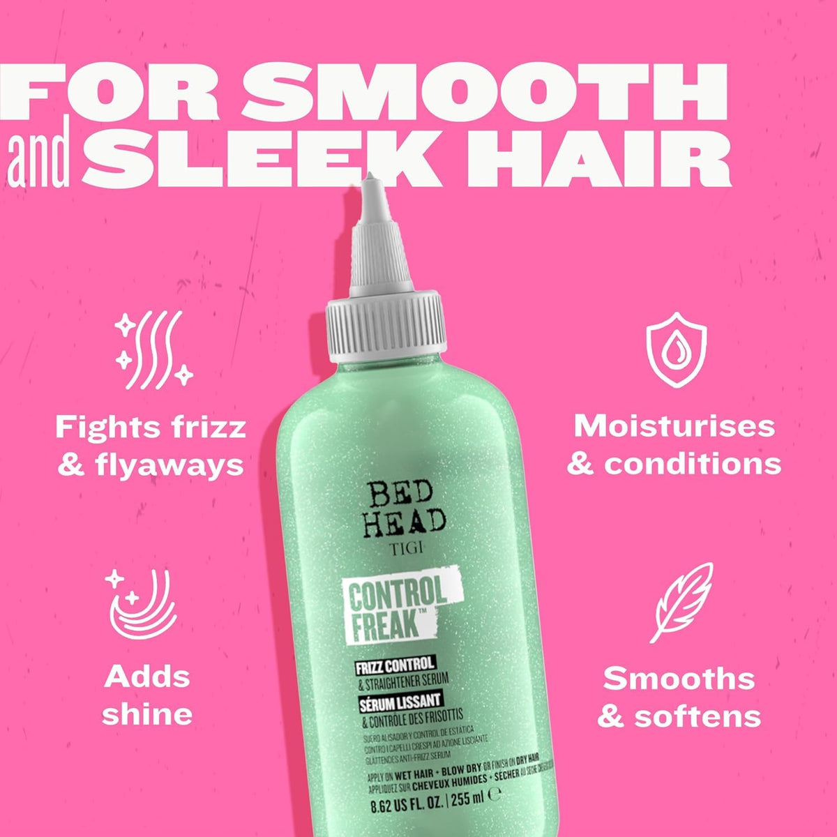 TIGI Control Freak ingredient label close-up highlighting glycerin moisturizing benefit