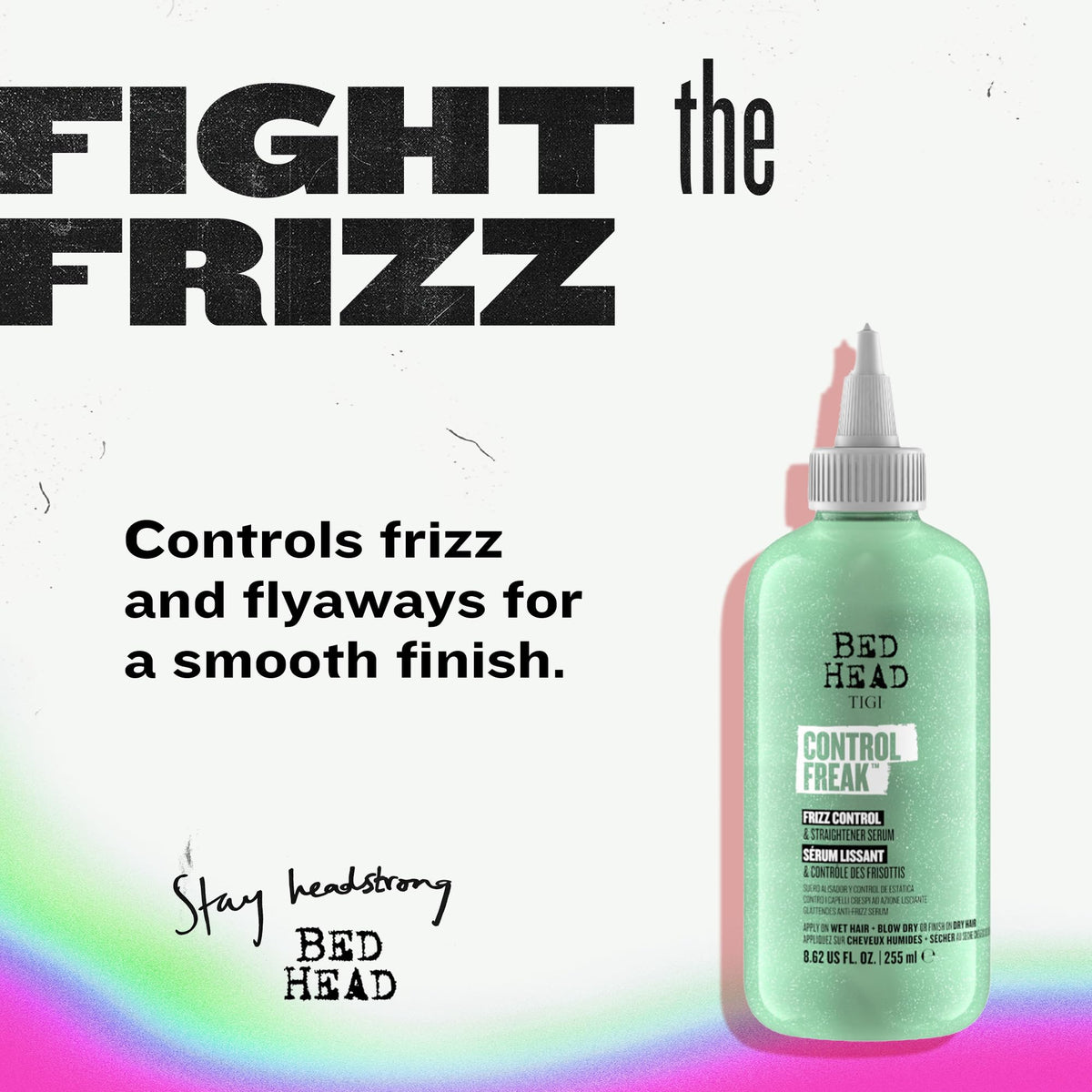 TIGI Control Freak smooth serum texture demonstrating lightweight slip and shine