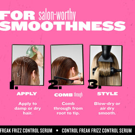 Close-up of TIGI Control Freak label highlighting kiwi extract and dimethicone benefits