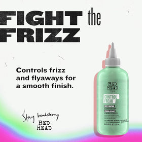TIGI Control Freak serum pump dispensing silky texture for lightweight smoothing