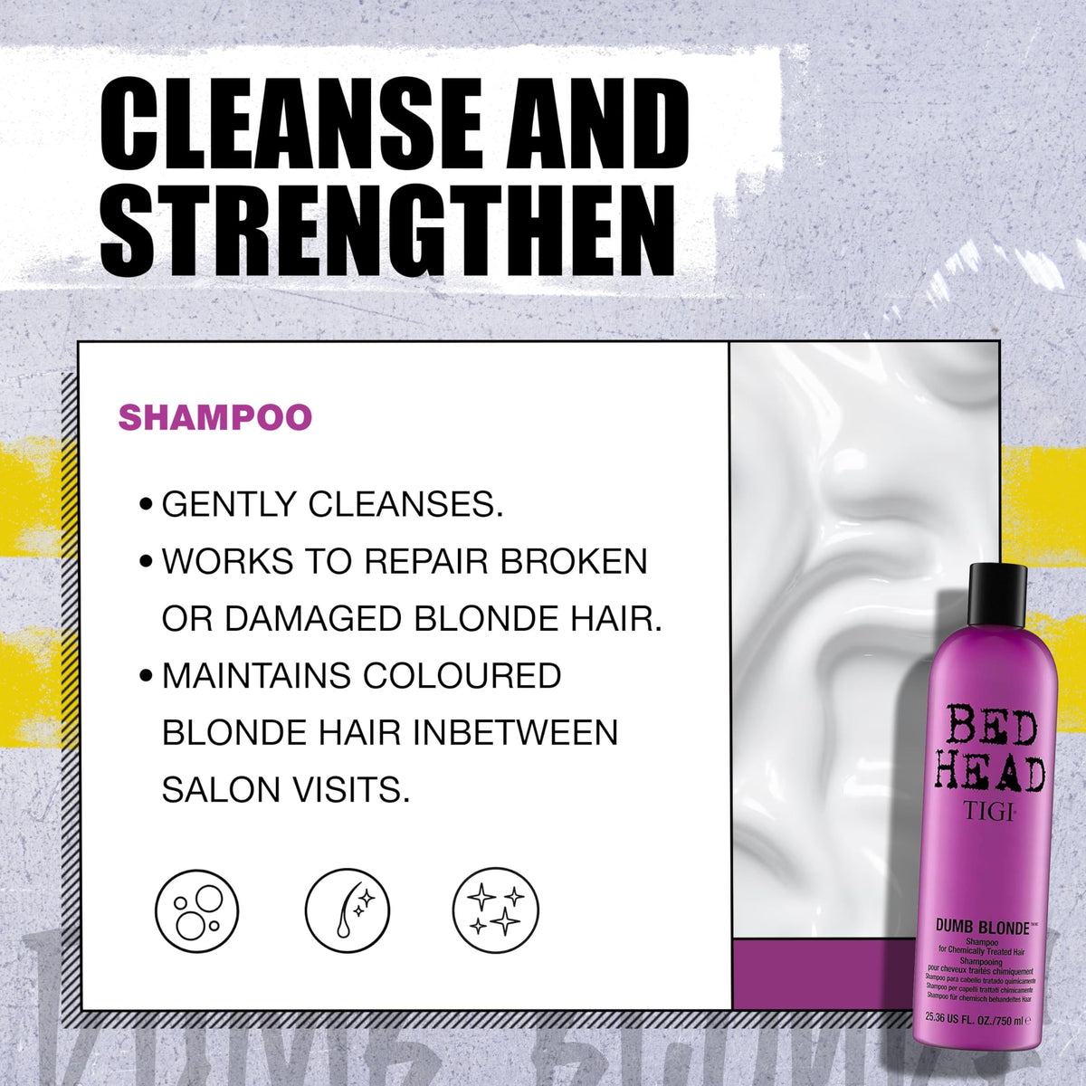 TIGI Dumb Blonde conditioner creamy texture showing deep nourishment benefit