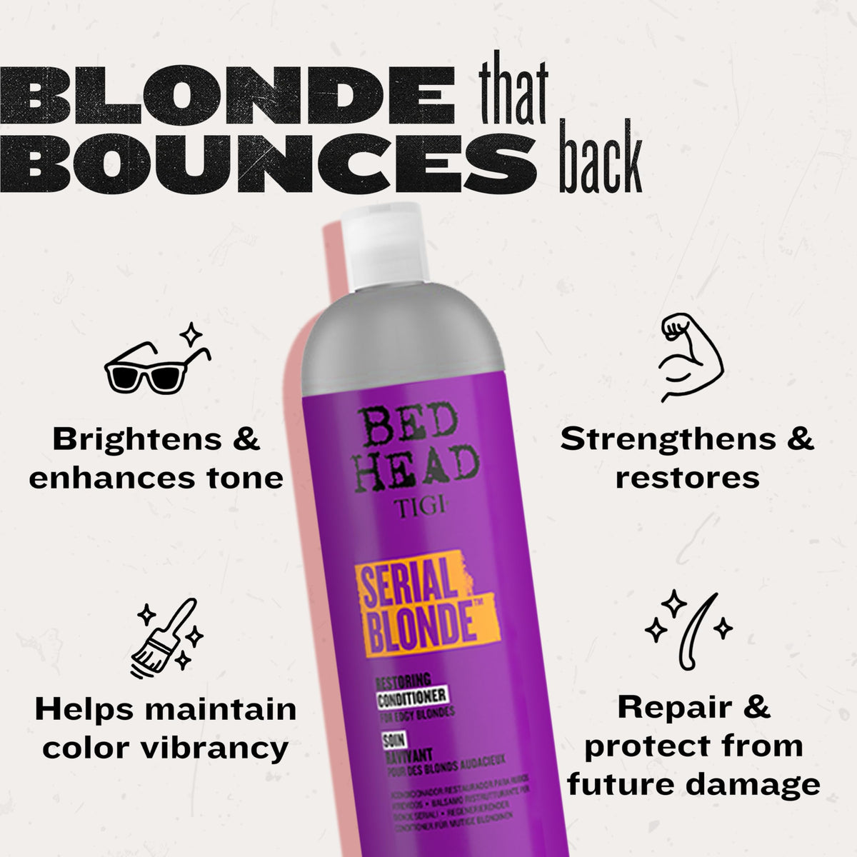 TIGI duo in shower being applied to wet hair for restorative routine