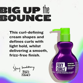 TIGI cream texture swirl showing lightweight consistency for touchable curl definition