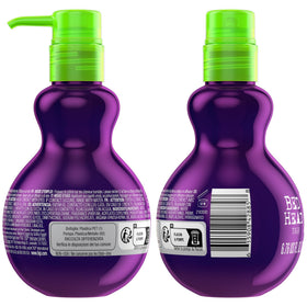 TIGI close-up of tube cap and label highlighting ease of dispensing and use