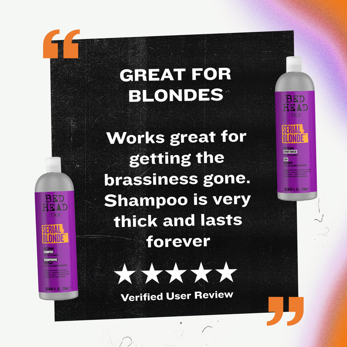 TIGI lifestyle image of revived blonde hair showing improved shine and tone