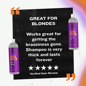 TIGI lifestyle image of revived blonde hair showing improved shine and tone