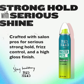 TIGI Bed Head Masterpiece side label detail highlighting product information and use