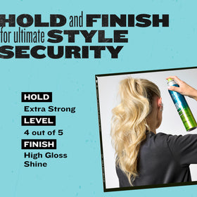 TIGI Bed Head Masterpiece in a travel pouch lifestyle shot for on-the-go convenience