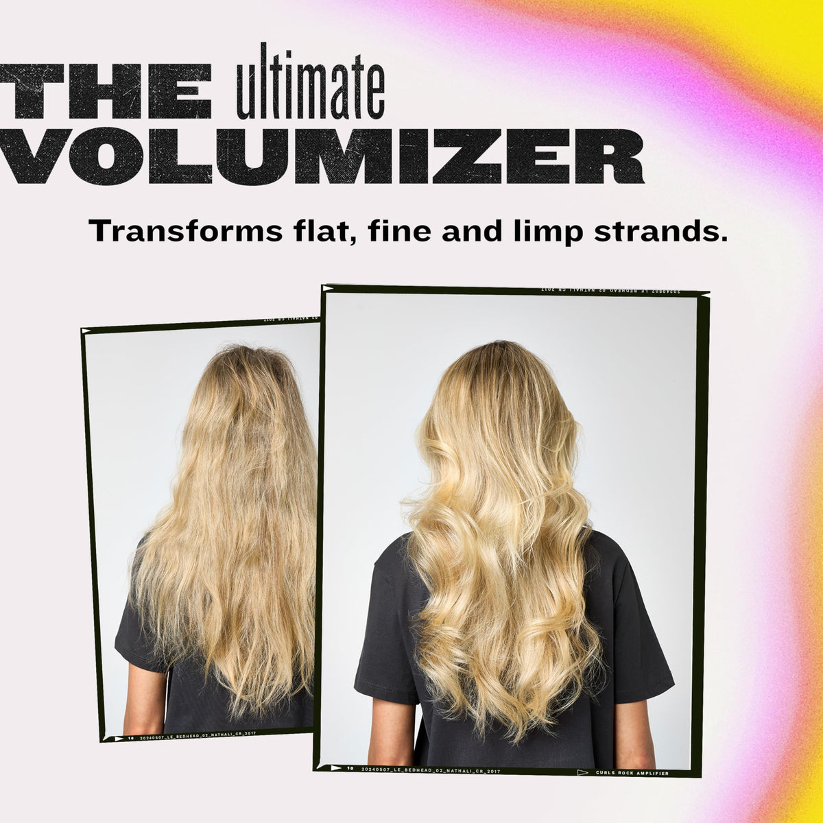 TIGI textured hair after use showing thicker-looking strands and visible volume