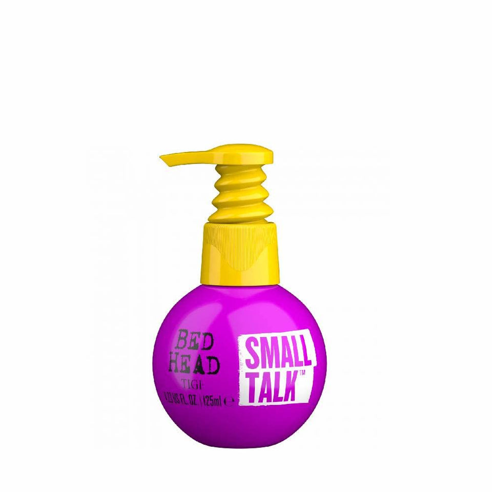 TIGI Small Talk front packaging showing tube and clear product benefit