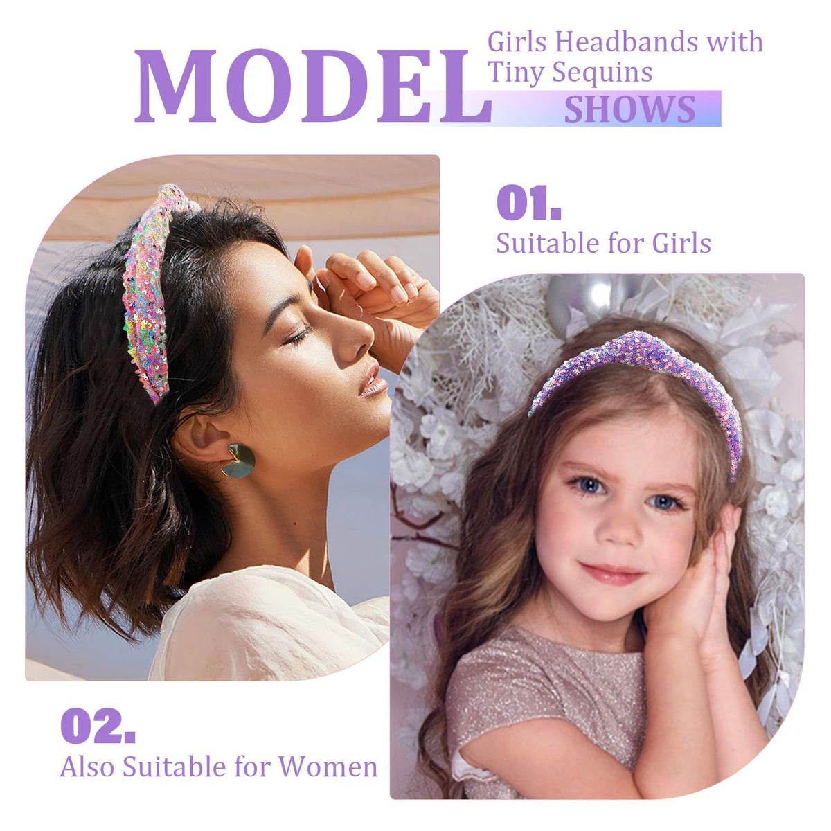 Tihebax adult wearing headband styled with outfit showing versatile accessorizing