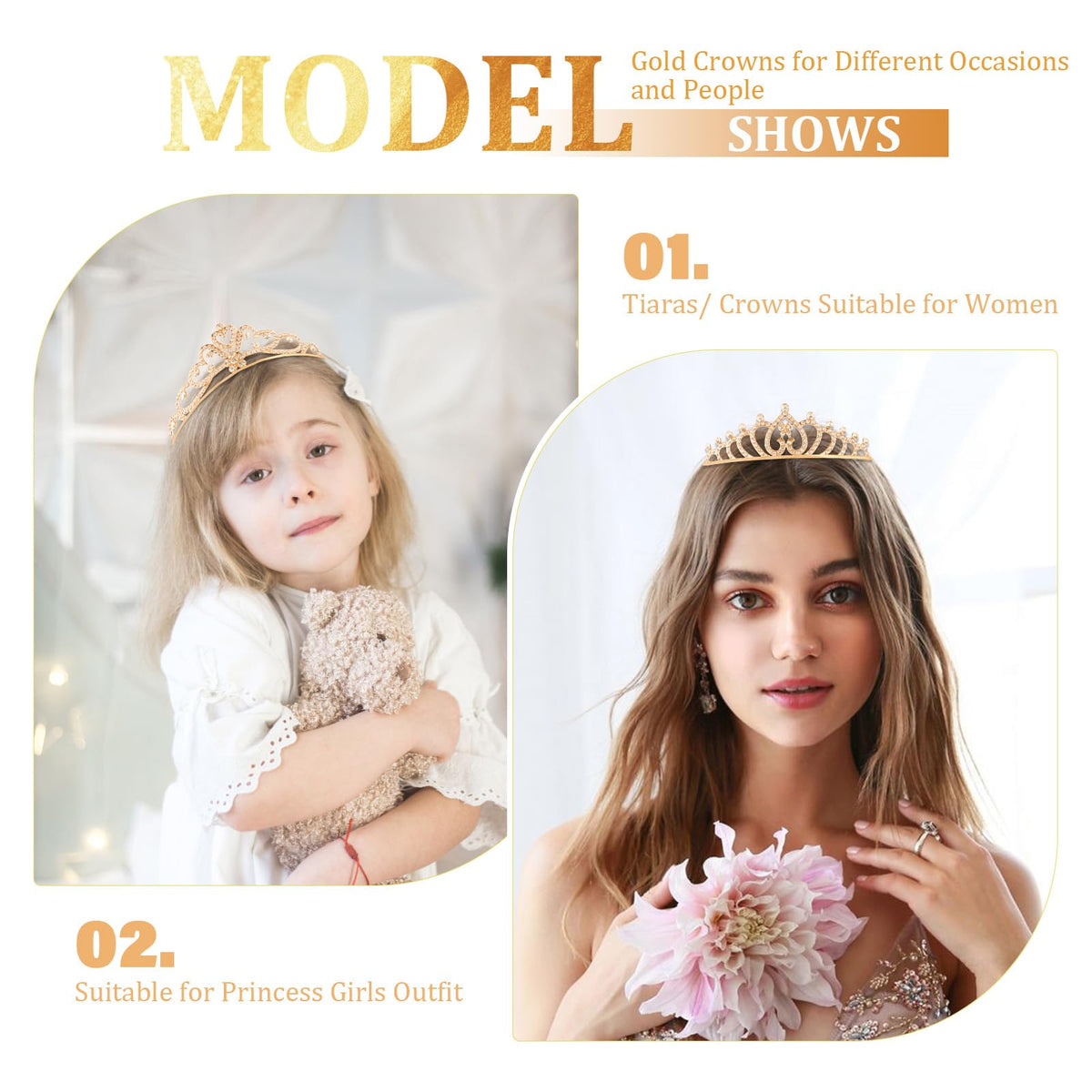 Tihebax tiara beside hand showing scale and easy wearability