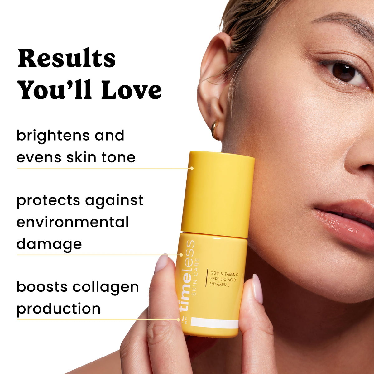 Timeless Skin Care applying serum to cheek demonstrating even coverage