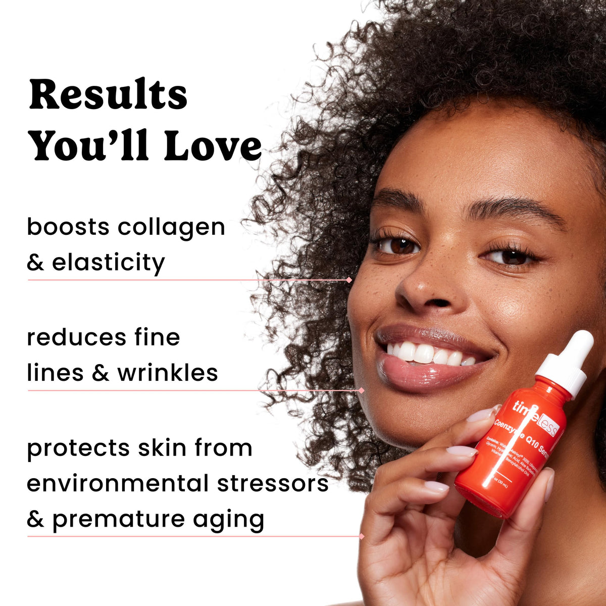 Timeless Skin Care bottle held in hand to show true 4 oz size and generous supply benefit