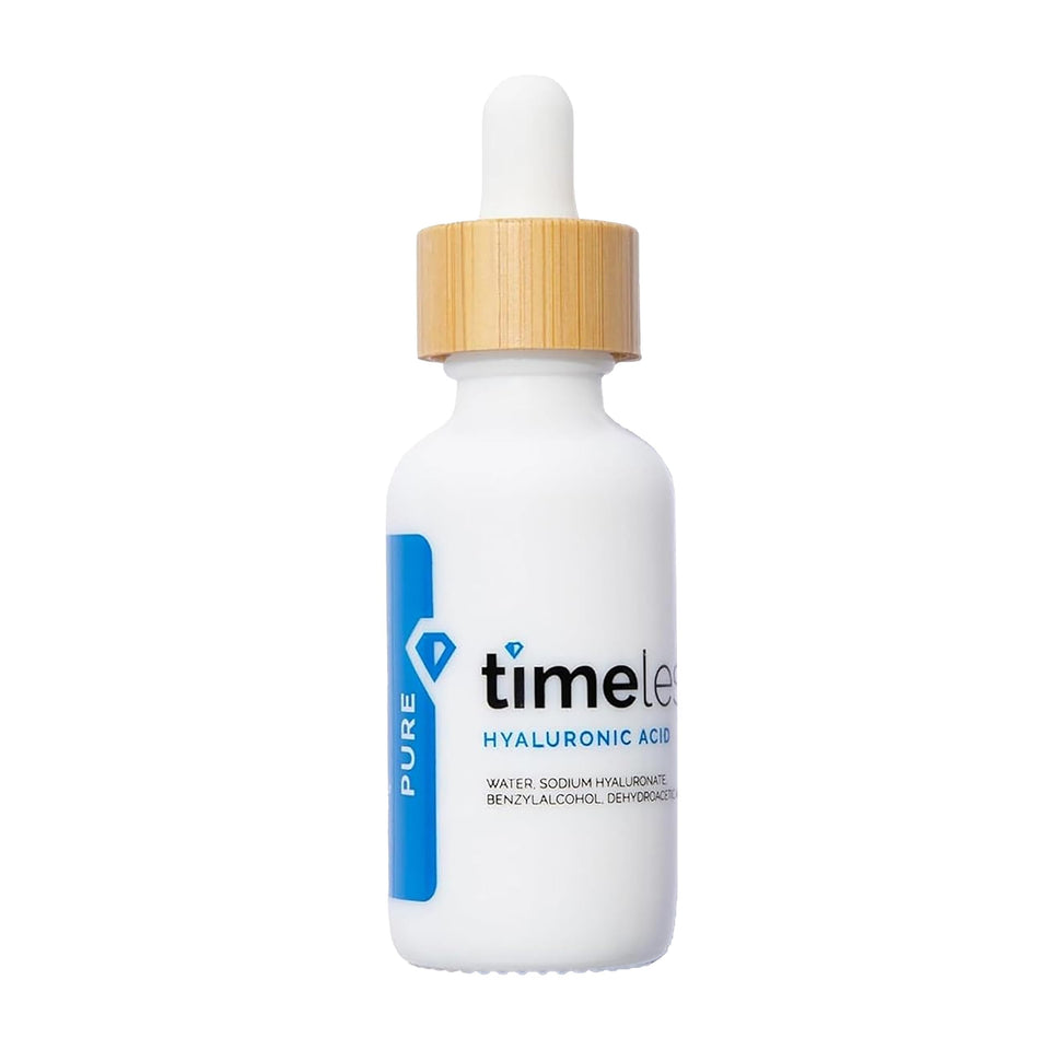 Timeless Skin Care front bottle view showing simple packaging and product clarity