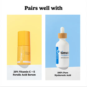 Timeless serum on bathroom vanity staged for daily routine and consistent use benefit