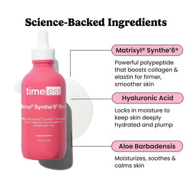 Timeless Skin Care pump and label close-up highlighting clear ingredient list