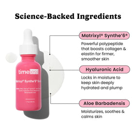Timeless serum texture close-up highlighting lightweight gel and quick absorption benefit