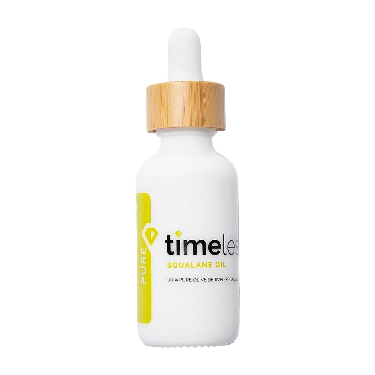 Timeless Skin Care bottle front view showing clean, simple packaging and benefit of pure hydration