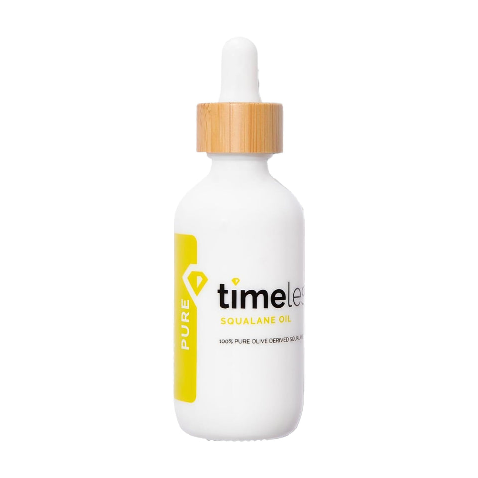 Timeless Skin Care front packaging showing clean 2 oz bottle and benefits
