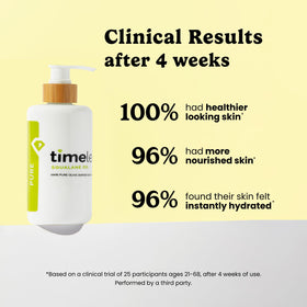 Timeless Skin Care bottle with size comparison illustrating generous 8 oz supply for regular use