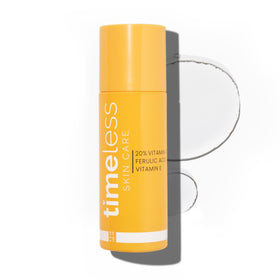 Timeless Skin Care bottle front view showing clean design and benefits