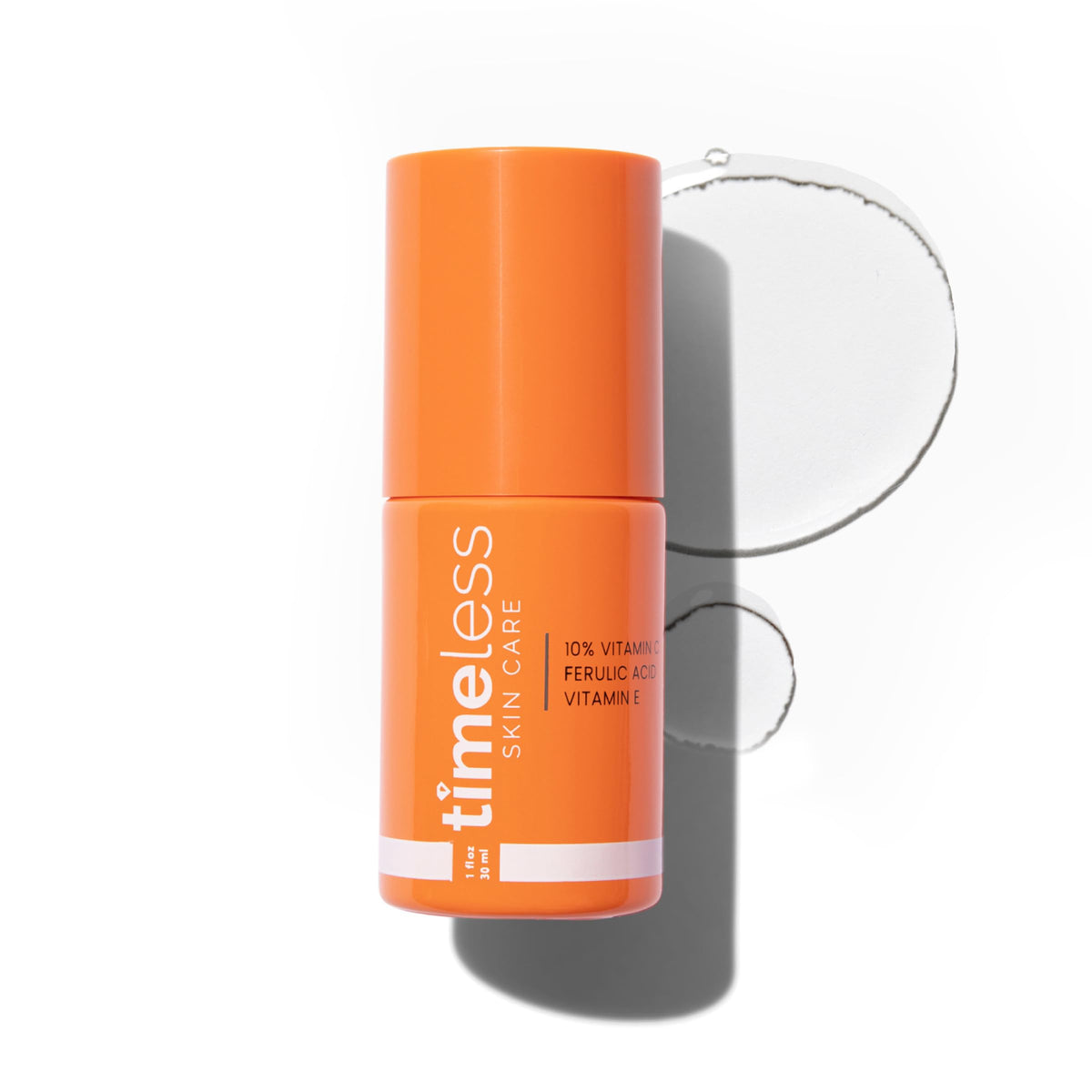 Timeless Skin Care bottle front view showing clean packaging and benefit