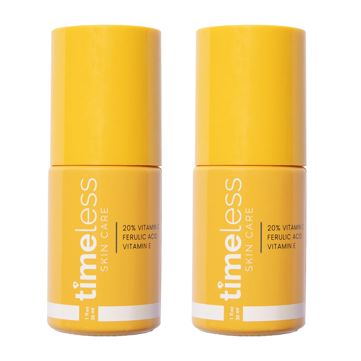 Timeless Skin Care front packaging showing bottle and branding for brightening