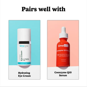 Timeless Skin Care ingredient label close-up showing vitamin C blend benefits