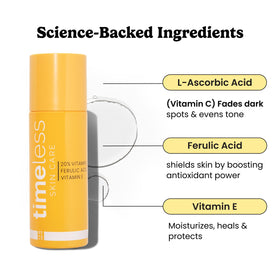 Timeless Skin Care pump and cap close-up highlighting easy dispensing