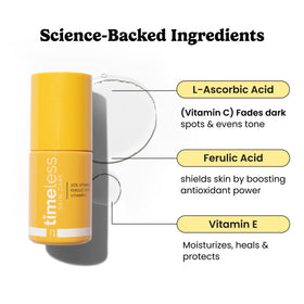Timeless Skin Care pump dispense detail demonstrating easy controlled application