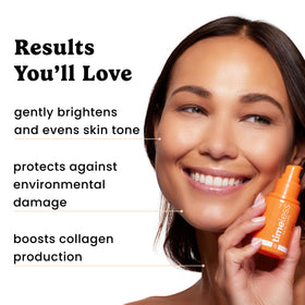 Timeless Skin Care serum staged with morning routine and sunscreen protection