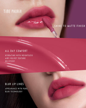 TIMEPHORIA Altera Flux with ingredient visual suggesting hydrating elastomer-water technology benefits