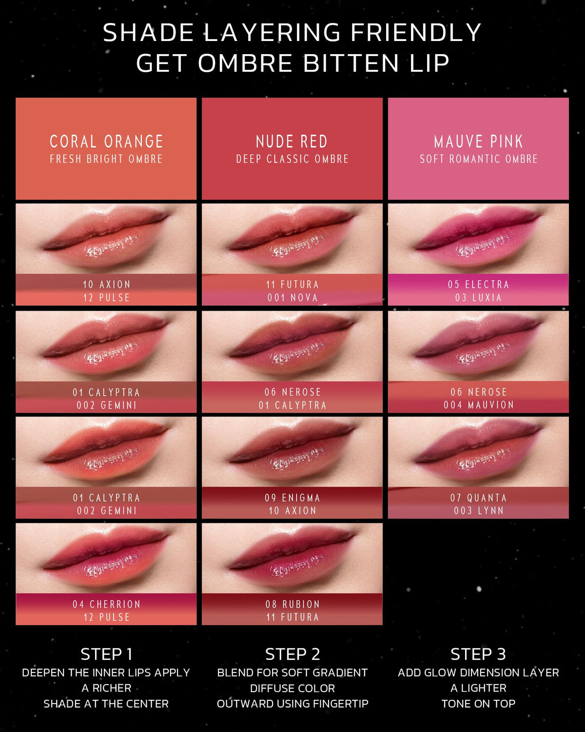 TIMEPHORIA shade row comparison illustrating Nova among other tones for versatile matching benefit
