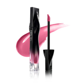 TIMEPHORIA front jar showing cool pink shade and glossy finish benefit