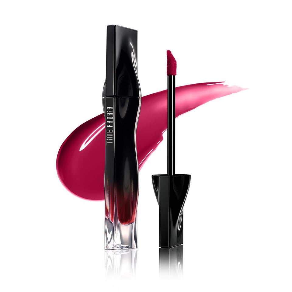 TIMEPHORIA front packaging showing product and cherry-pink shade, highlights premium look
