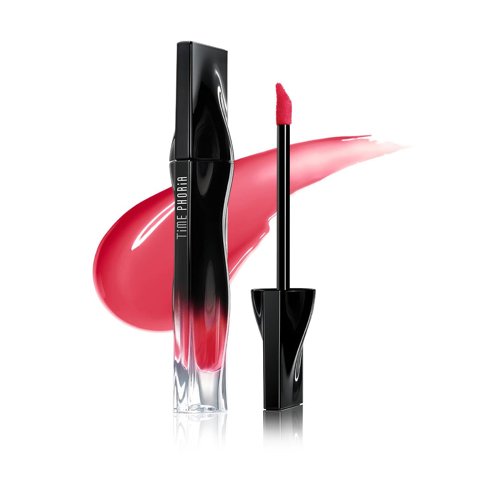 TIMEPHORIA front packaging showing coral pink shade and glossy tube