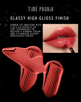 TIMEPHORIA texture on hand back showing lightweight hydrating gloss feel