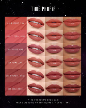 TIMEPHORIA rich texture swatch showing deep rose-pink pigment and smooth finish