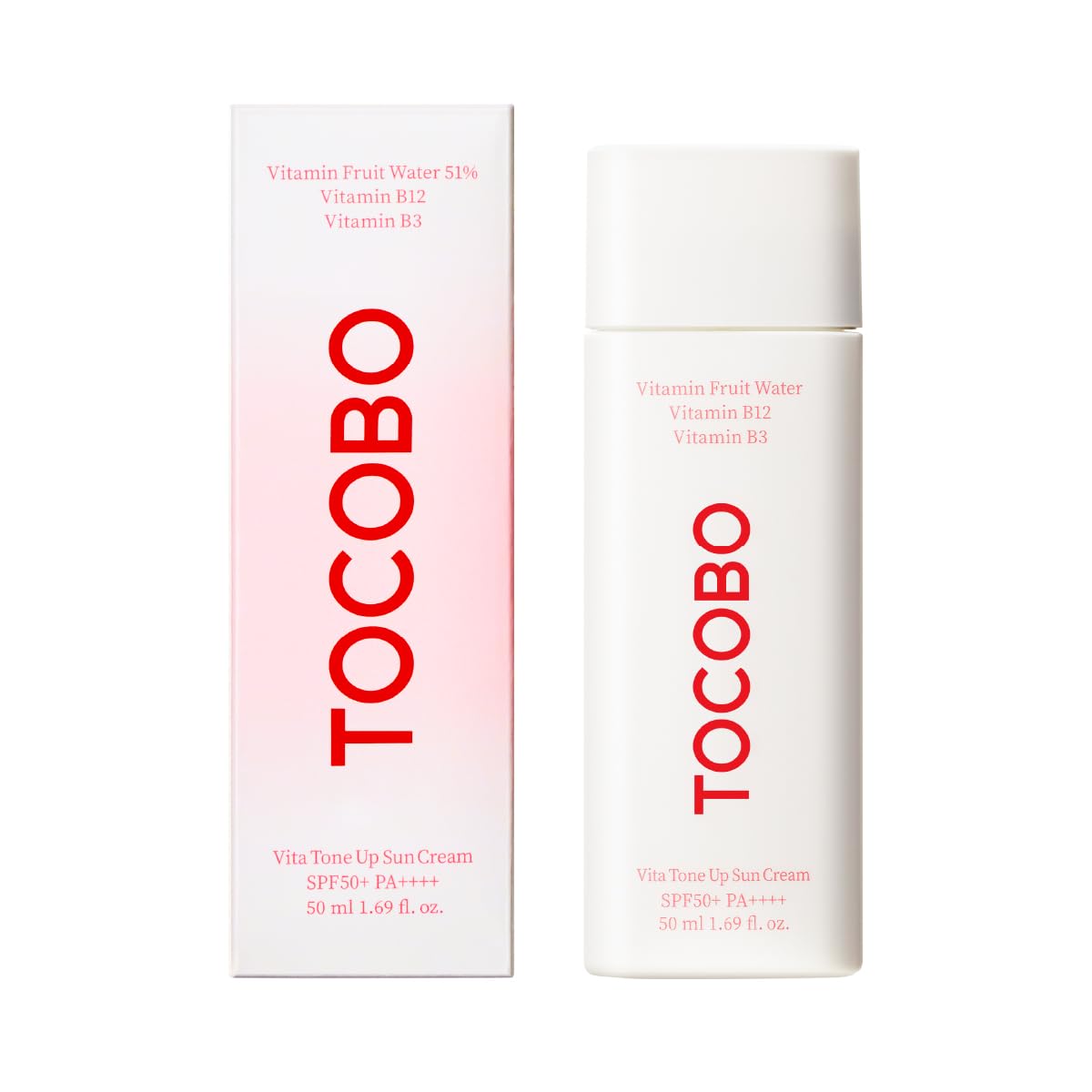 TOCOBO front packaging shot showing SPF benefits and tone-up finish