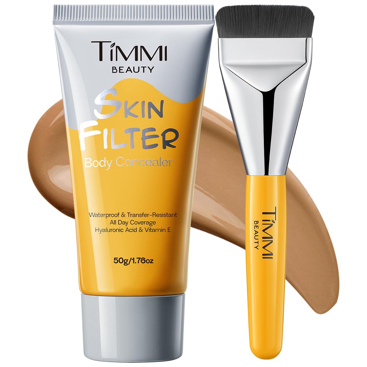 Timmi Beauty front packaging 03 Golden shows waterproof concealer benefits