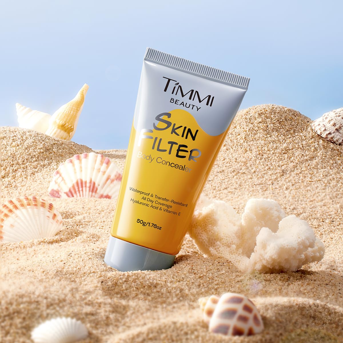 timmi beauty lifestyle outdoor use model wearing product with transfer-resistant confidence