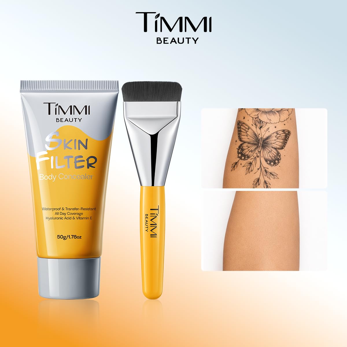 timmi beauty on skin chest detail demonstrating seamless coverage and comfortable wear