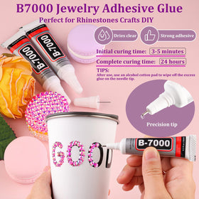 TINKRSTUFF B7000 glue needle tip ready to apply clear adhesive for secure hold
